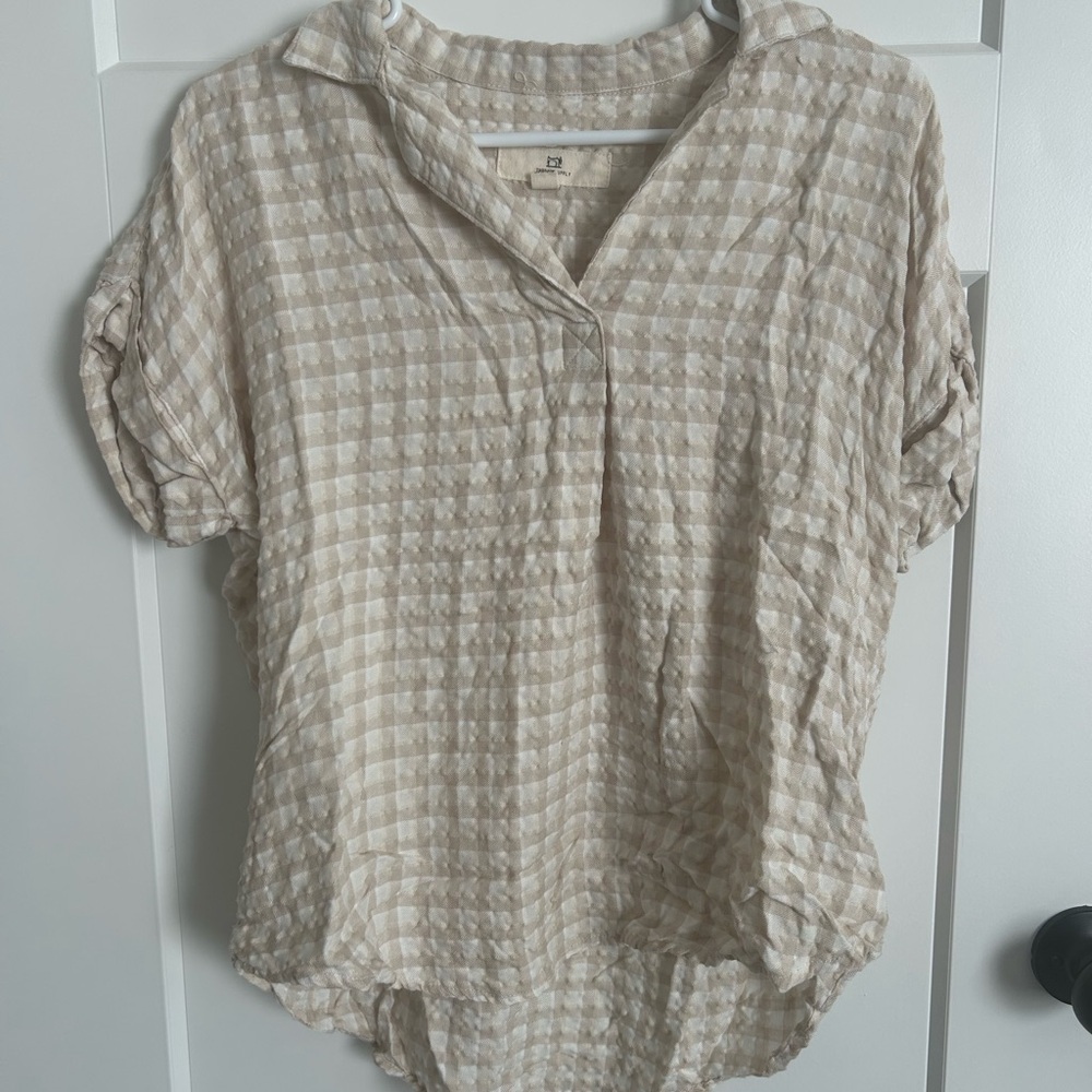 Plaid Beige Women's Top